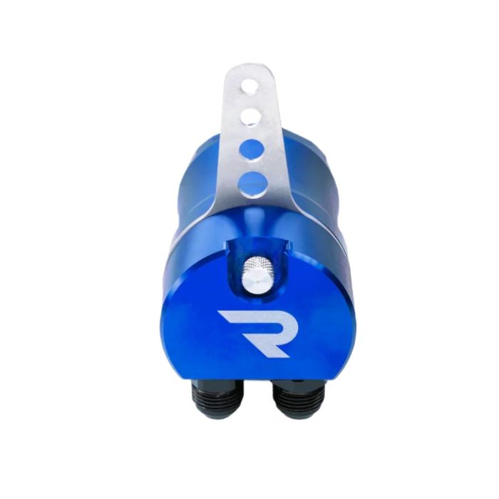 Depósito de recuperación de aceite universal RTMG Performance pequeño de 17 mm - 0,66 pulgadas, azul