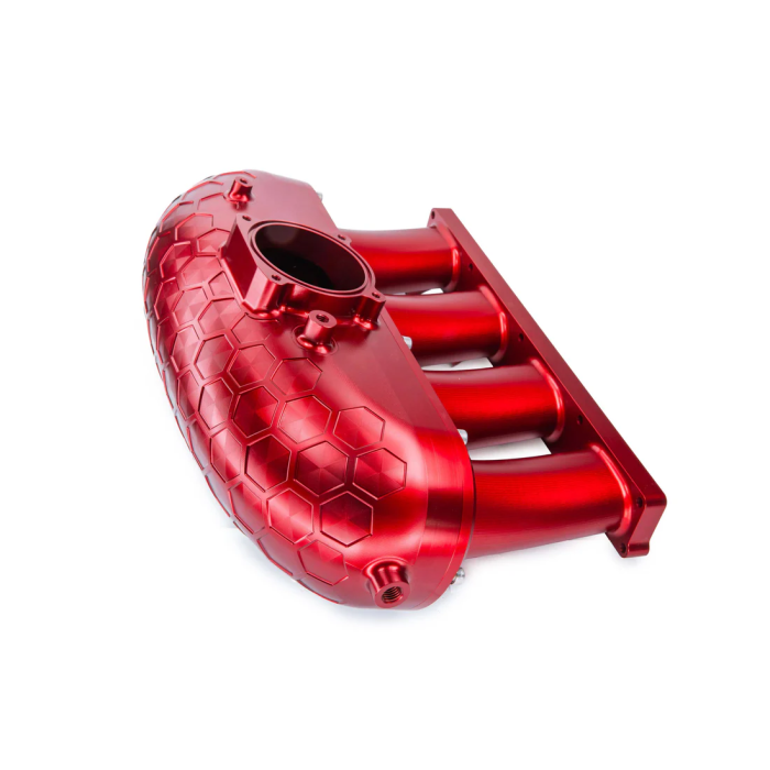 Colector de admisión de aluminio mecanizado RTMG Performance V2 con kit de eliminación para 2.0 TSI TFSI EA888 Gen 4 Rojo