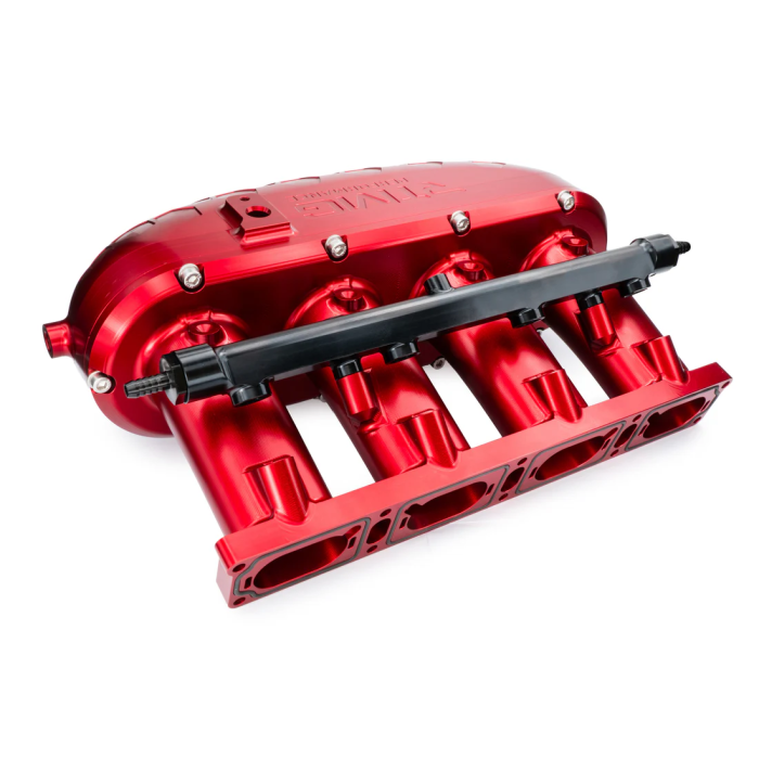 Colector de admisión de aluminio mecanizado RTMG Performance V2 con kit de eliminación para 2.0 TSI TFSI EA888 Gen 4 Rojo