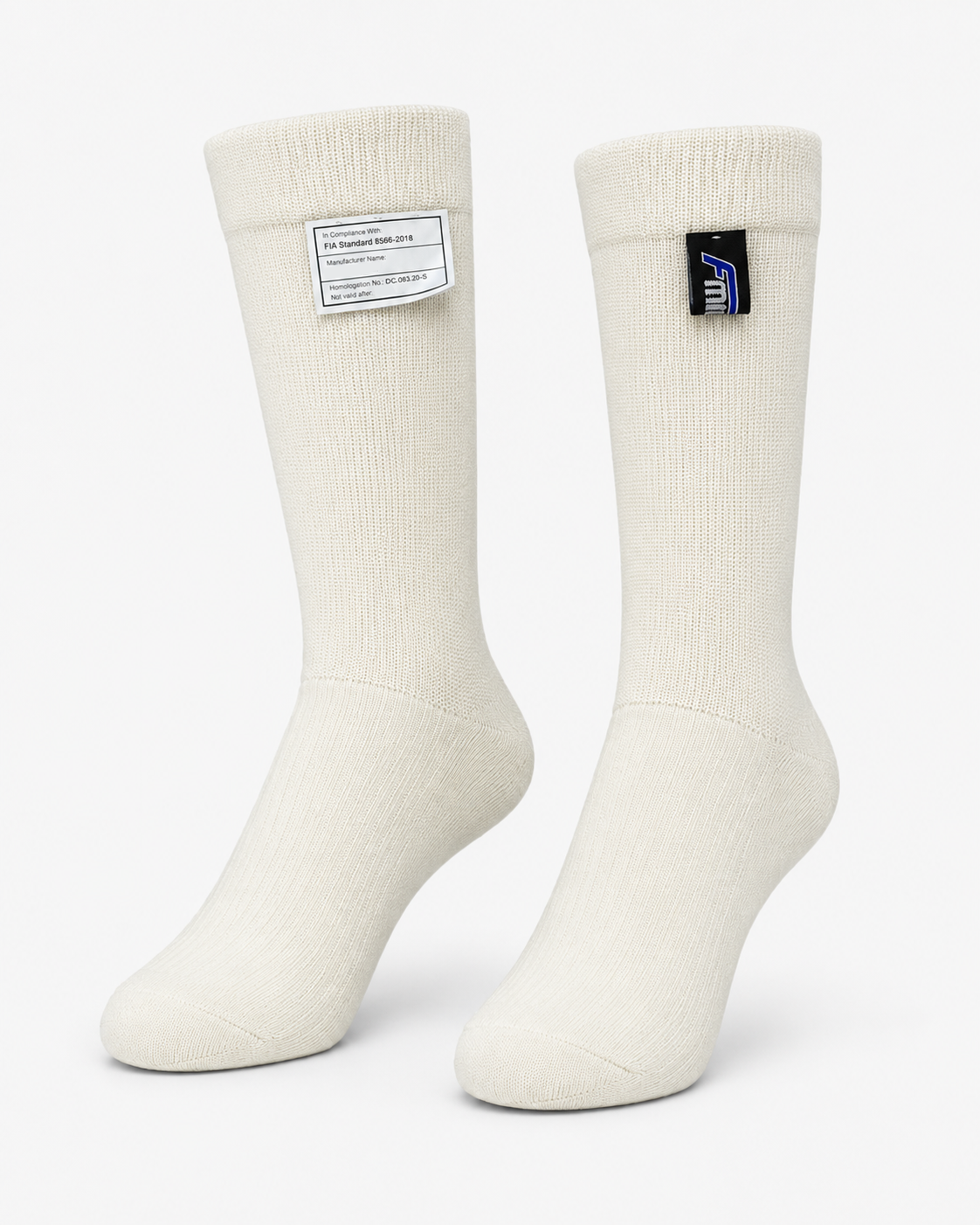 Calcetines ignífugos de competición FMIC.Pro blanco FIA 2036 8856-2018 talla S 37-39