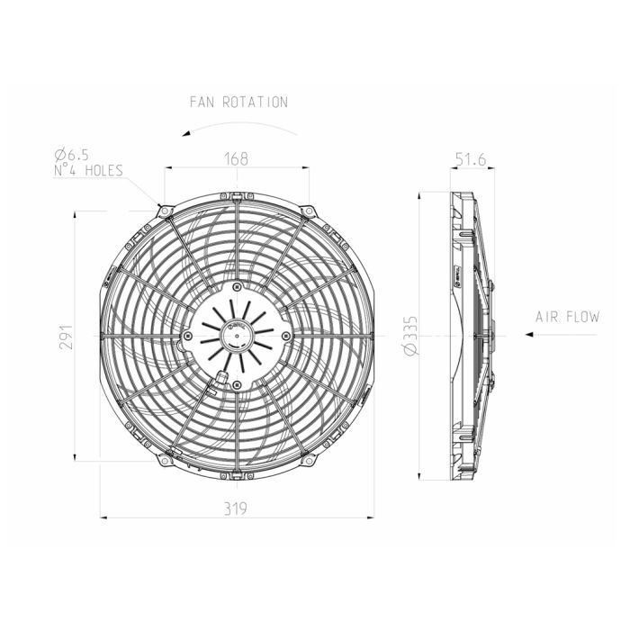 SPAL 12V VA10-AP10/C-61S Radiator Axial Cooling Fan 305 MM