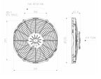 Ventilador de radiador axial impelente SPAL 12V VA10-AP50/C-61S 305 mm