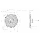 SPAL 12V VA13-AP70/LL-63A 360MM Radiator Axial Cooling Fan