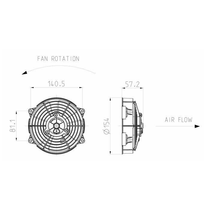 SPAL 12V VA39-A101-45A Axial Suction Radiator Cooling Fan