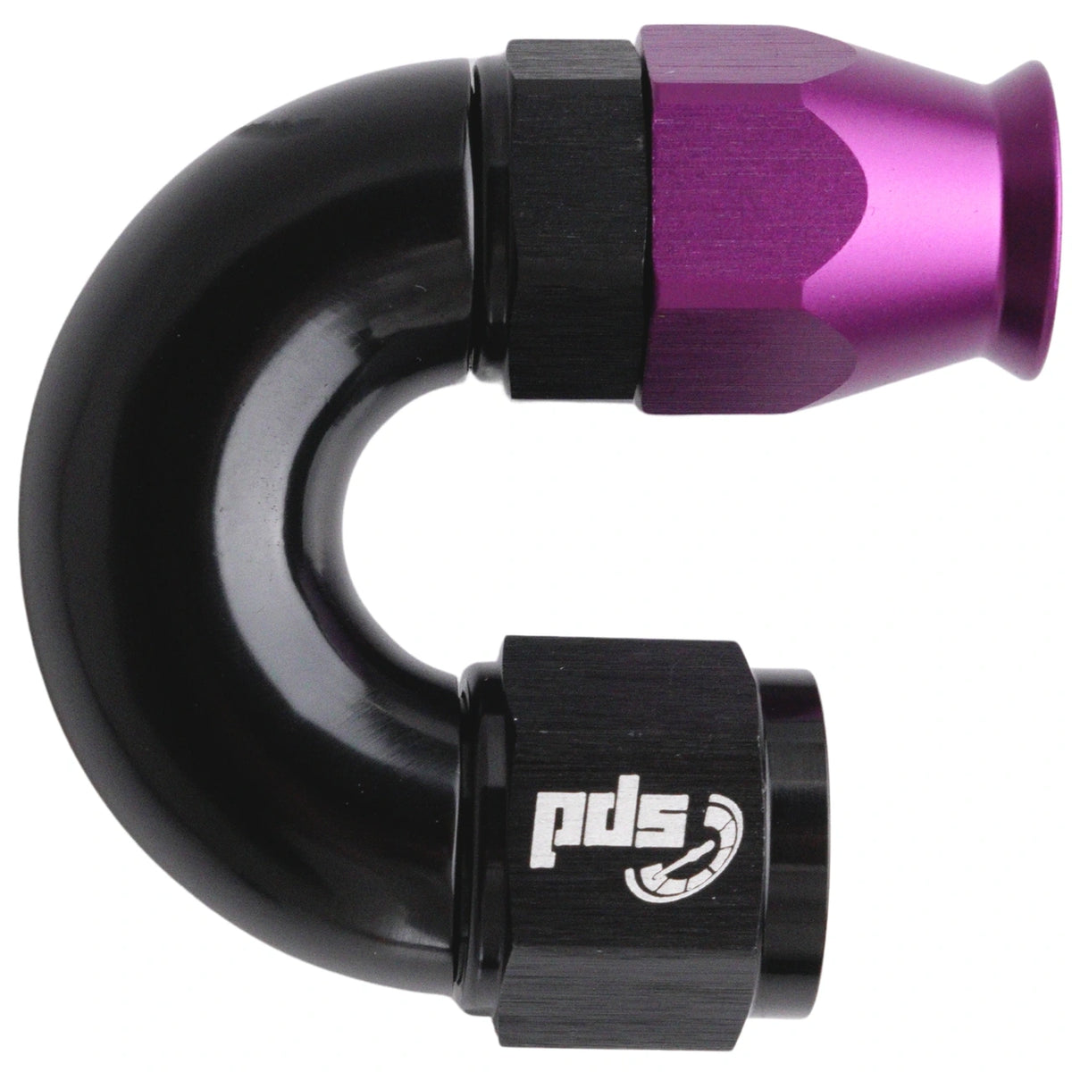 Extremo de manguera flujo total PTFE AN8 180°