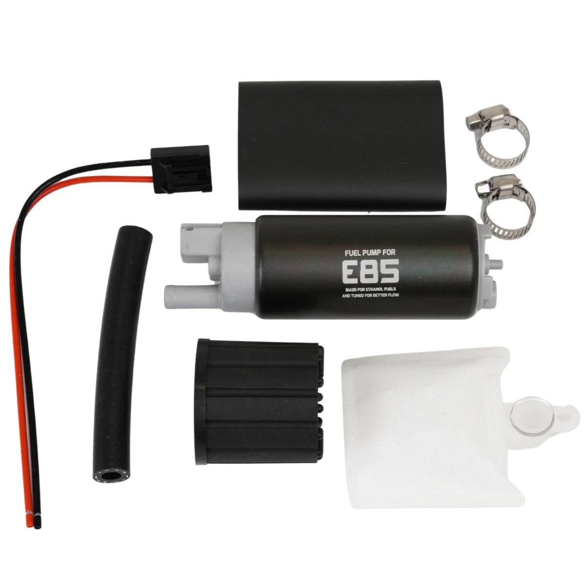 Bomba de combustible SPD de 340 L/h, color negro, para E85. (Inline-inlet)