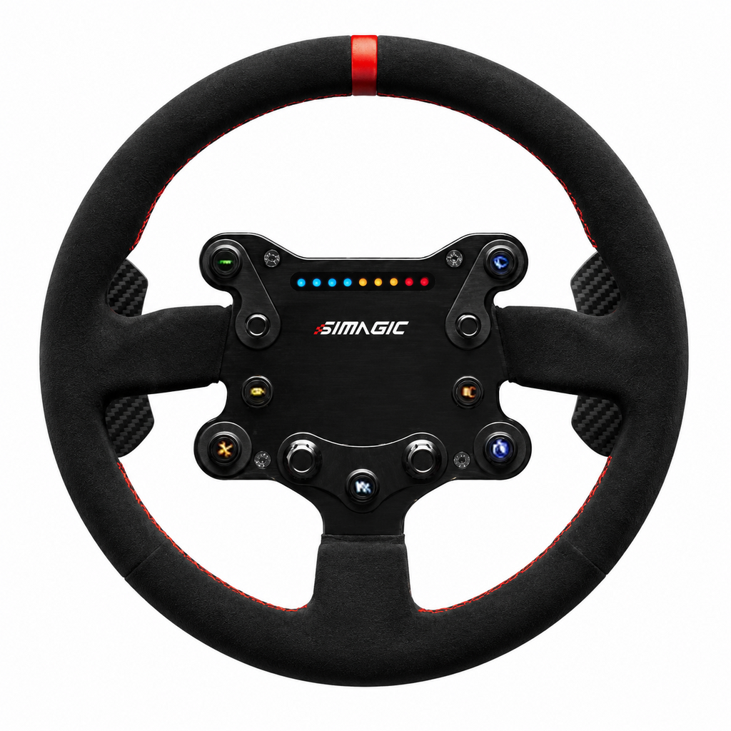 Volante SIMAGIC Suede GTS con levas de cambio para simulador Simracing