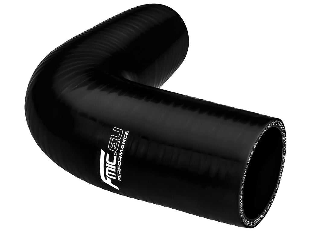 Codo de silicona 90' 127 mm negro