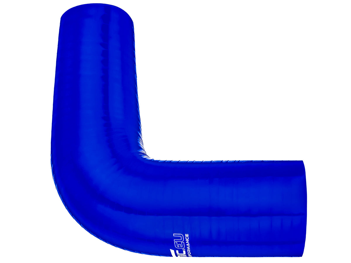 Codo de silicona 90° 102 mm azul