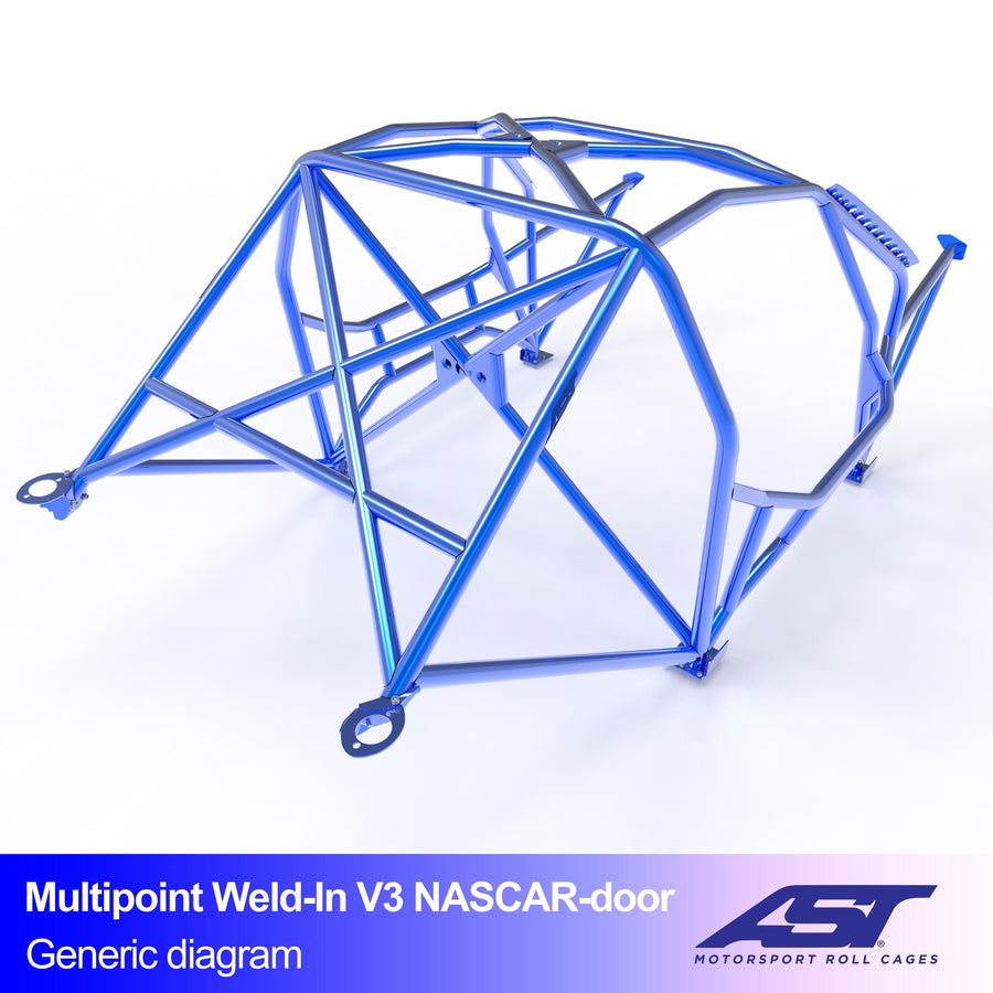 Arco de seguridad Toyota Supra (Mk3) Coupé 3 puertas Multipoint Weld In V3 con puertas NASCAR para drift – otra vista