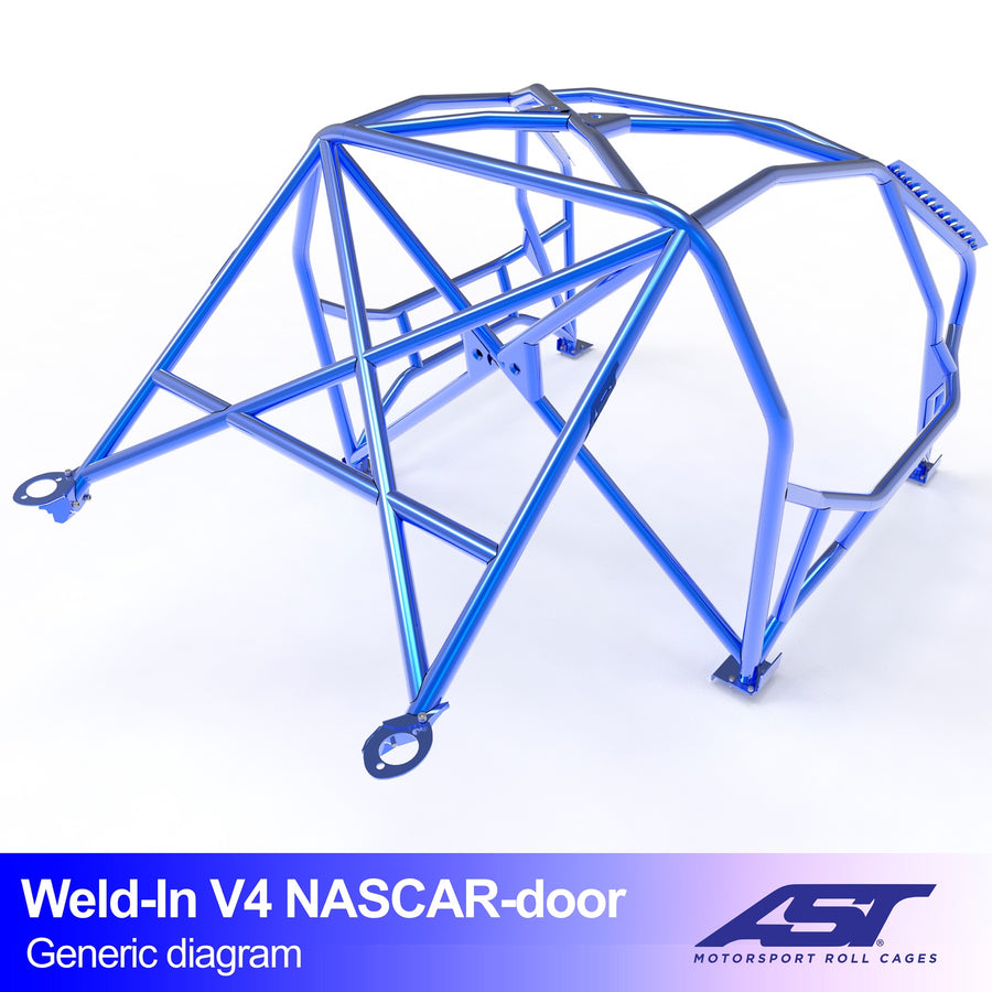 Arco de seguridad Toyota Supra (Mk3) Coupé 3 puertas Weld In V4 con puertas NASCAR para drift – otra vista
