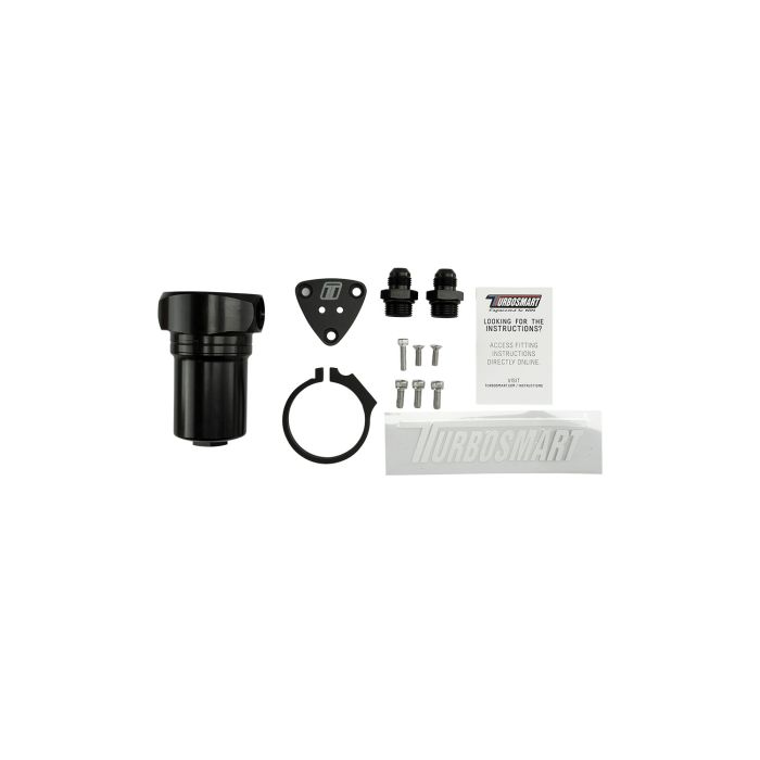 Filtro de combustible Turbosmart 8AN de 10 µm, color negro.