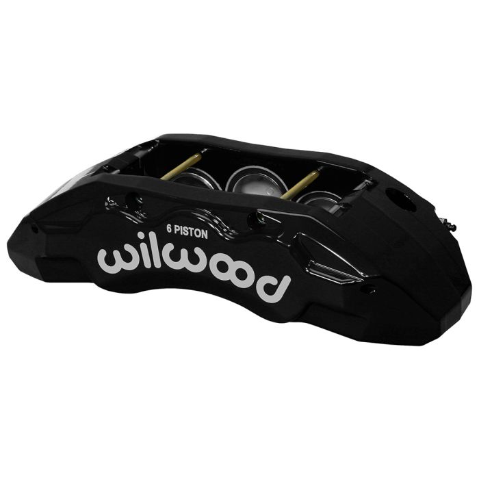 Pinza de freno Wilwood 120-14600 TX6R de montaje radial, izquierda, 6 pistones, color negro.