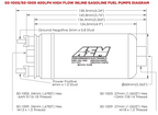 Bomba de combustible inline AEM 400 l/h AEM 50-1009