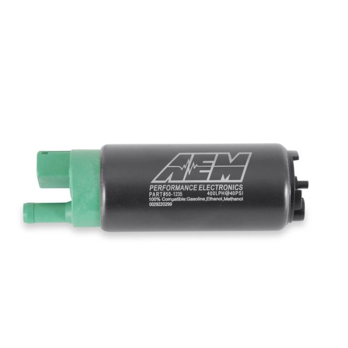 Bomba de combustible compacta universal AEM 50-1230 de 400 l/h con conexión de un solo conector para E85