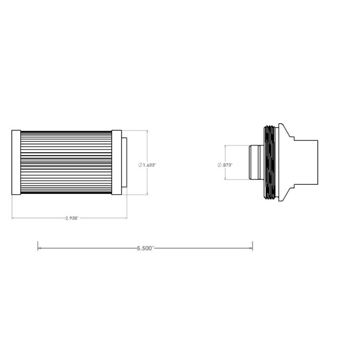 Aeromotive 40-Micron Black Fuel Filter with ORB-10 Ports and Stainless Steel Mesh Element