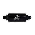Filtro de combustible negro Aeromotive 12387 de 10 micras con puertos AN-10 macho y elemento de celulosa.
