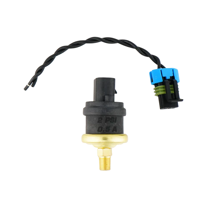 Interruptor Hobbs ajustable de 1/8 NPT y 2 PSI con cable flexible DeatschWerks
