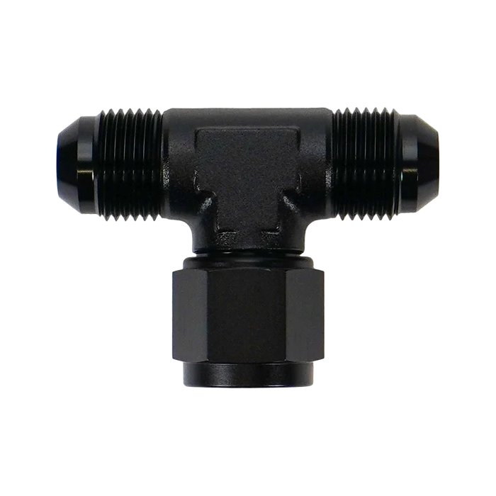 Conector en T giratorio 8AN macho a hembra en DeatschWerks de 90°