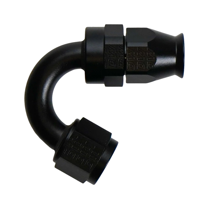 Conector giratorio hembra 8AN con férula y oliva, extremo de manguera de 150 grados, PTFE, DeatschWerks