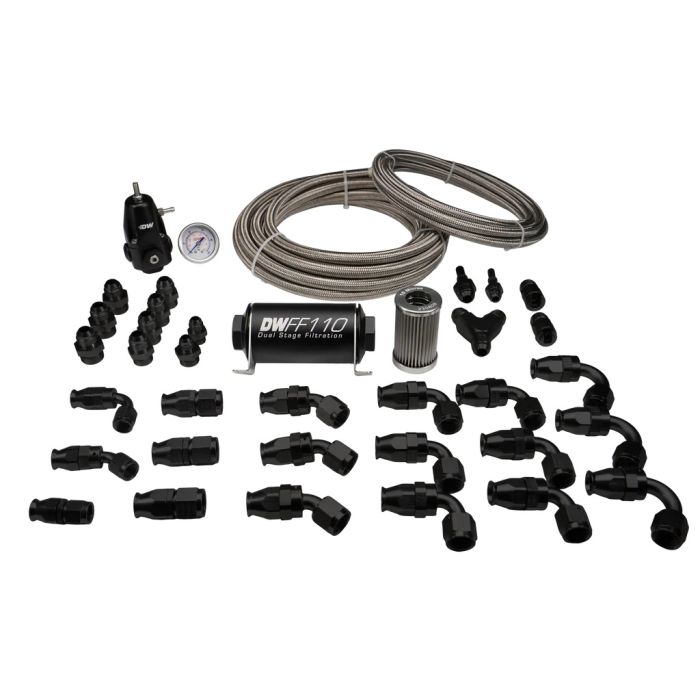 Kit de tuberías de retorno de PTFE, entrada 8AN, retorno 6AN, DeatschWerks para Toyota Supra A90 / BMW M3 / M4