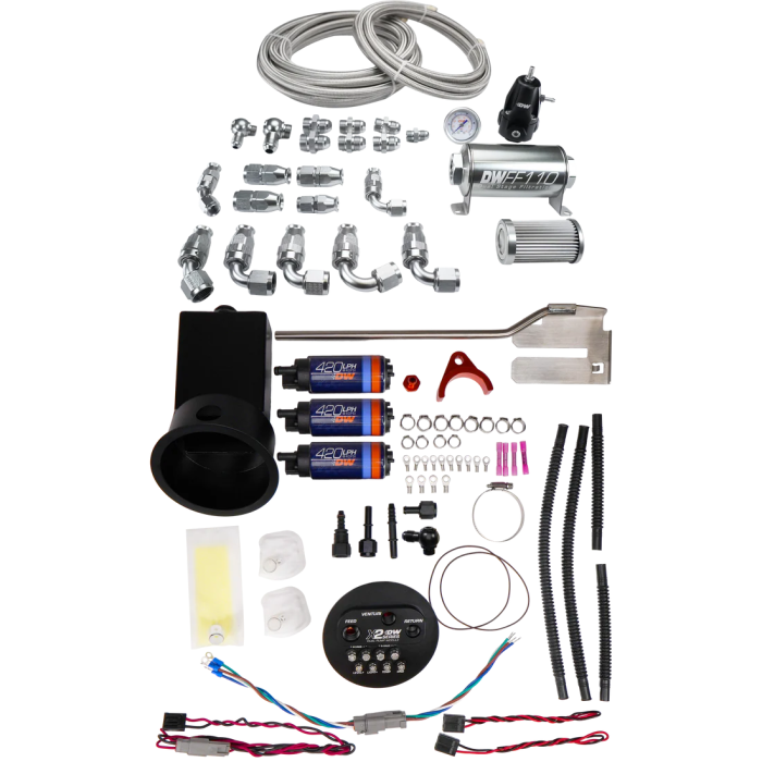 X2 Surge Tank with DeatschWerks DW420 Pumps and PTFE Plumbing Kit for 1994-2002 Nissan Silvia Skyline