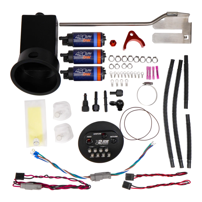 X2 Surge Protection Module with DW420 Pumps and DeatschWerks Installation Kit for 1994-2002 Nissan Silvia Skyline