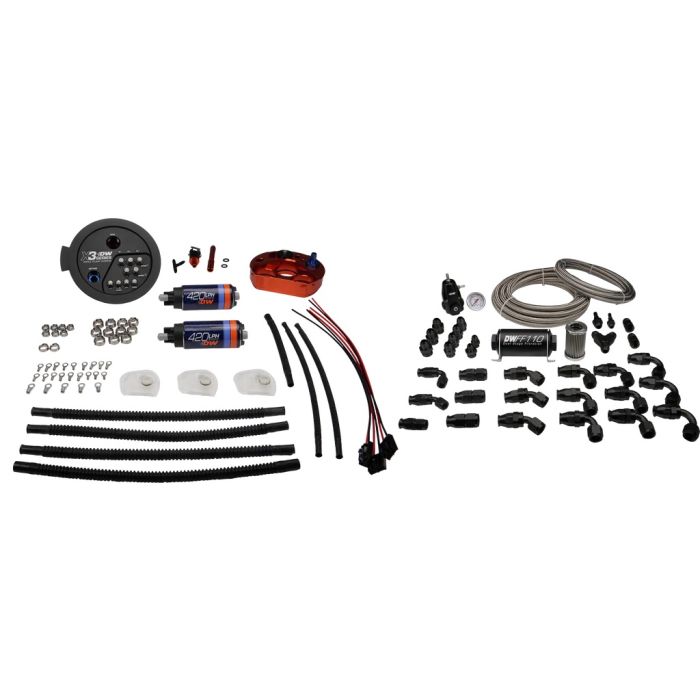 X3 Series Fuel Pump Module with DW420 Pumps, DeatschWerks PTFE Return Line Kit for Toyota Supra A90 / BMW M3 / M4