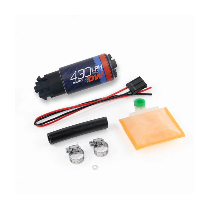 Bomba de combustible con clips y kit de instalación universal DeatschWerks DW430C 430LPH