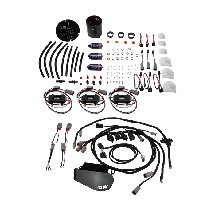 DeatschWerks X3 Triple Pump Module DW810, brushless pumps with controllers and PNP harness for 2009-2024 Nissan GT-R R35