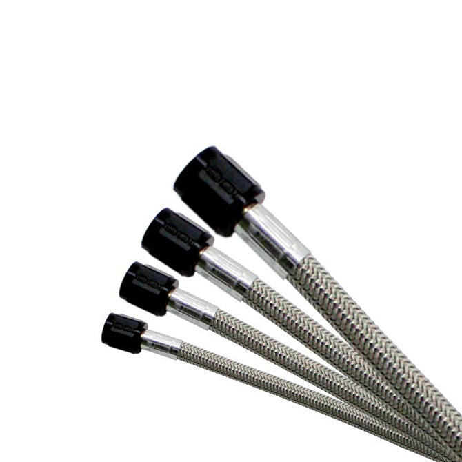 Manguera trenzada de acero inoxidable 4AN (4 ft) terminales negros Nitrous Express NX-11148