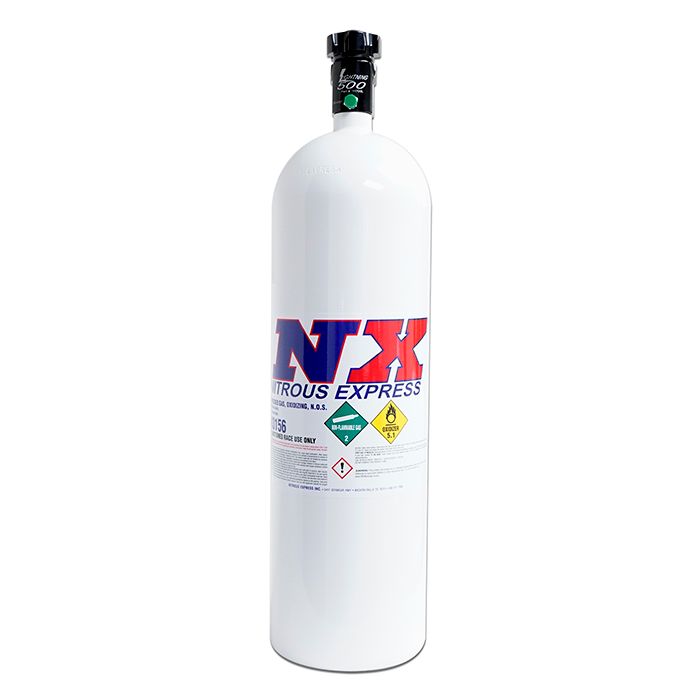 15lb Bottle Lightning 500 Valve 6AN Nozzle 6.89 Diameter x 26.69 Height Nitrous Express NX 11150-6