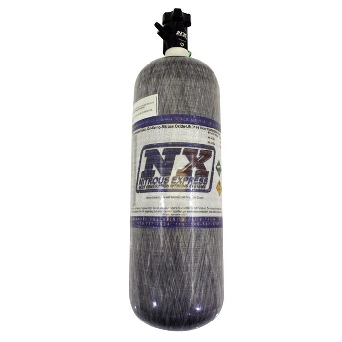 Botella compuesta de 12 lb, Lightning 500, válvula, boquilla 4AN, 6,79" de diámetro x 23,25" de alto, Nitrous Express NX 11152