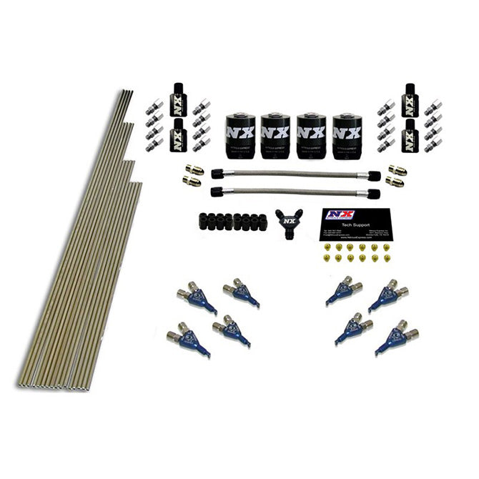 Kit de instalación de admisión con boquillas Piranha de 8 cilindros con todo el material necesario Nitrous Express NX 13386