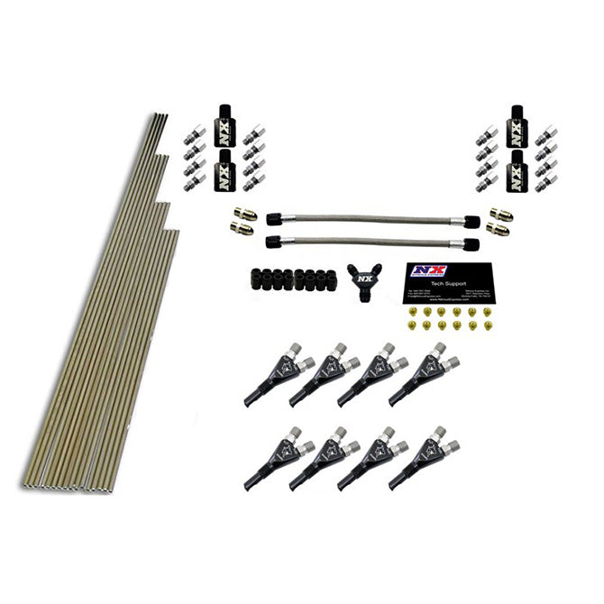 Kit de instalación Shark de 8 cilindros sin solenoides con jets de 300 CV y todo el material necesario Nitrous Express NX 13389