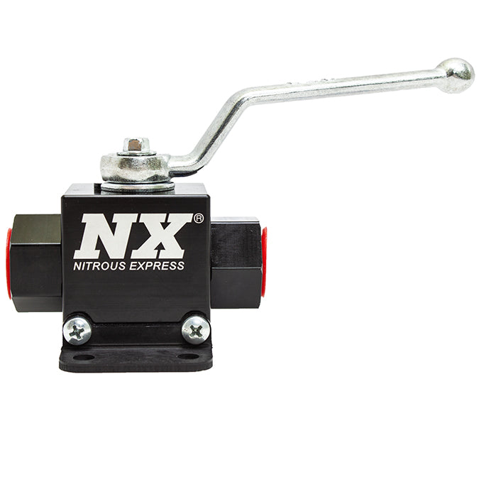 Válvula de bola in-line ligera de aluminio mecanizado 1/2 pulgada D.I. Nitrous Express NX 15159