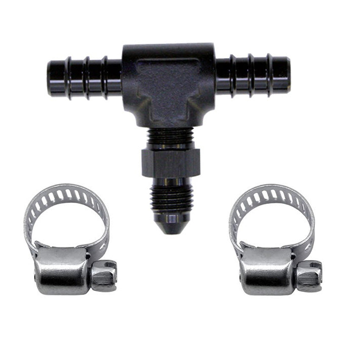 Racor en T para combustible, espiga para manguera de 5/16 a AN4 macho Nitrous Express NX 15235