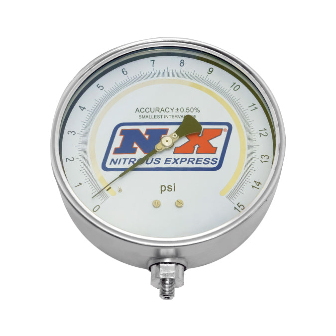 Solo manómetro certificado de presión de combustible de 6" (manómetro del P/N 15529) Nitrous Express NX 15530