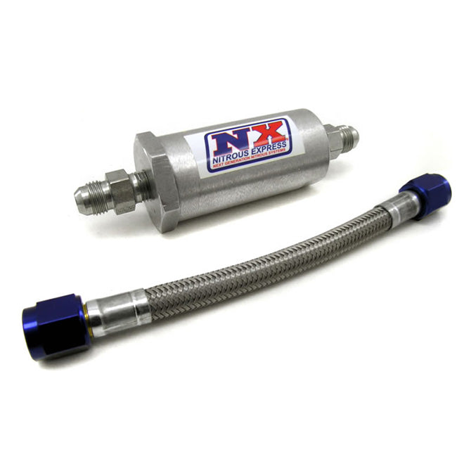 Filtro de N20 Pure-Flo AN4 y manguera de acero inoxidable de 12" Nitrous Express NX-15607