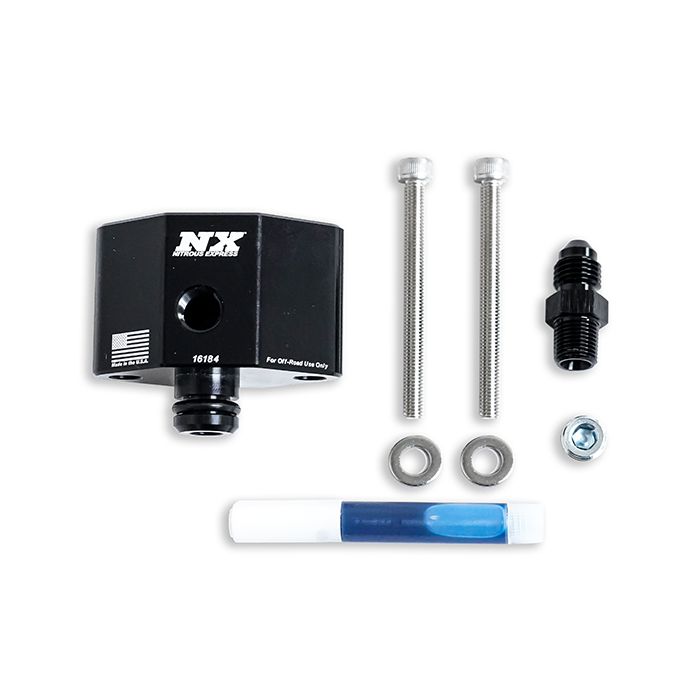 Adaptador de riel de combustible de aluminio mecanizado para Ford 4.6L / 5.4L 3V 2005-2010 Nitrous Express NX 16184