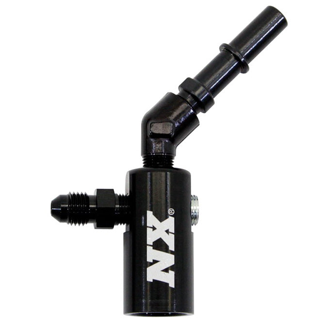Adaptador de mecanizado para línea de combustible 3/8-10 mm de modelos recientes 45° Nitrous Express NX 16185-45