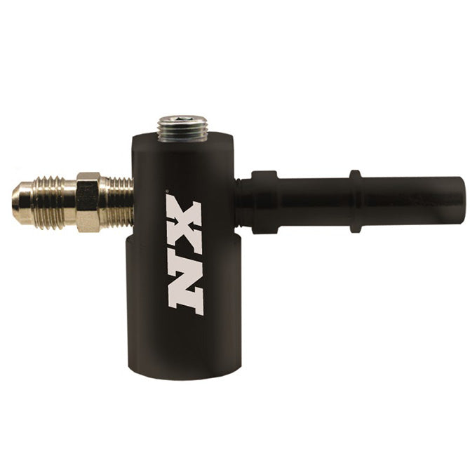 Adaptador de mecanizado para línea de combustible 3/8-10 mm de modelos recientes 90° Nitrous Express NX 16185D