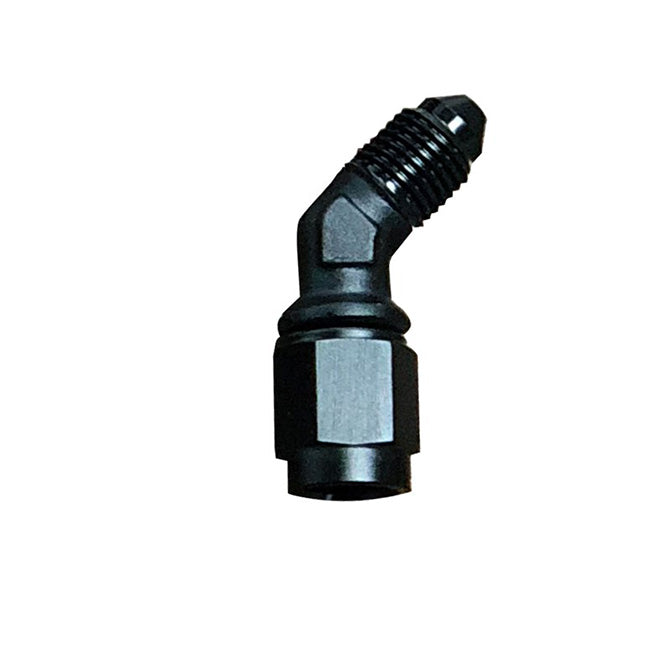 Racor giratorio 45° AN3 macho x hembra negro Nitrous Express NX 16196-45