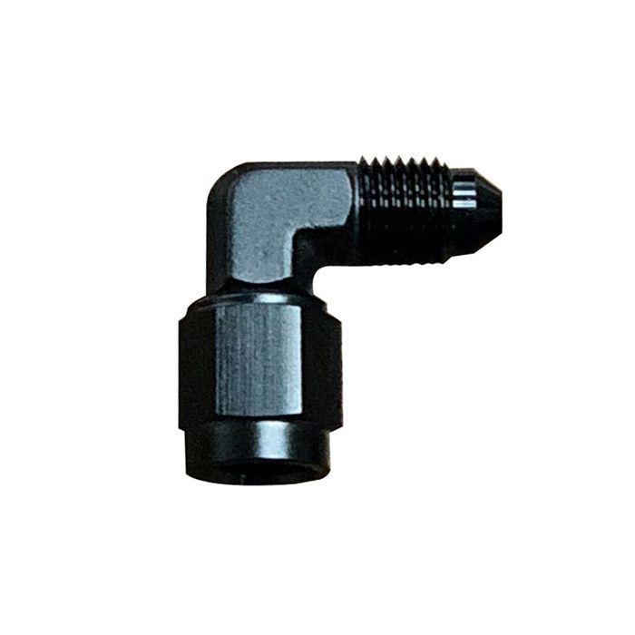 AN3 Male x Female 90 Deg Swivel Black Nitrous Express NX 16196-90