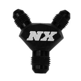 AN4 x AN4 x AN4 Billet Pure-Flo Y Fitting Black Nitrous Express NX 16382