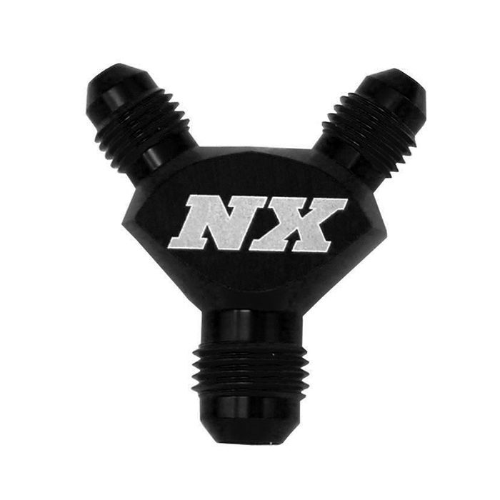 Pure-Flo Black Machined Aluminum AN6 x AN6 x AN6 Y-Block for Nitrous Express NX 16386