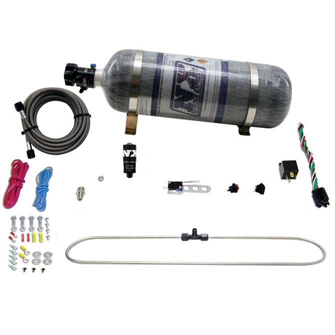 Anillo pulverizador N-Tercooler, reduce la temperatura de admisión de aire en aplicaciones turbo, con botella composite de 12LB Nitrous Express NX 20000-12