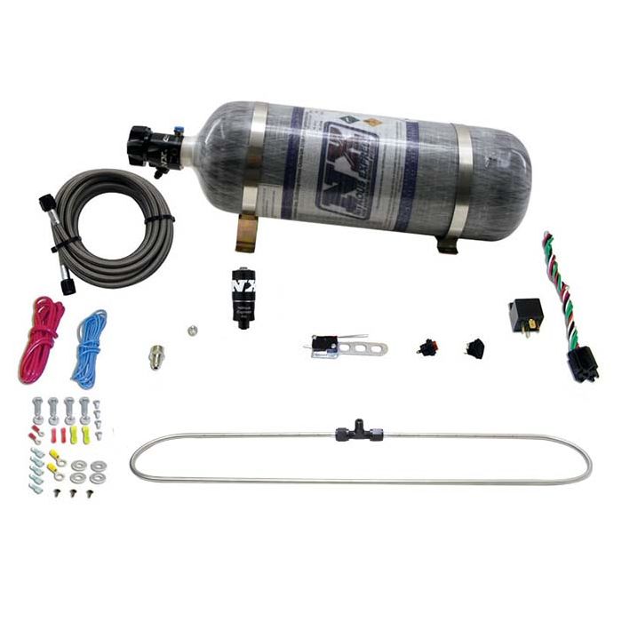 Anillo rociador N-Tercooler que reduce la temperatura de entrada de aire en aplicaciones turbo con botella compuesta 12LB Nitrous Express NX 20000-12