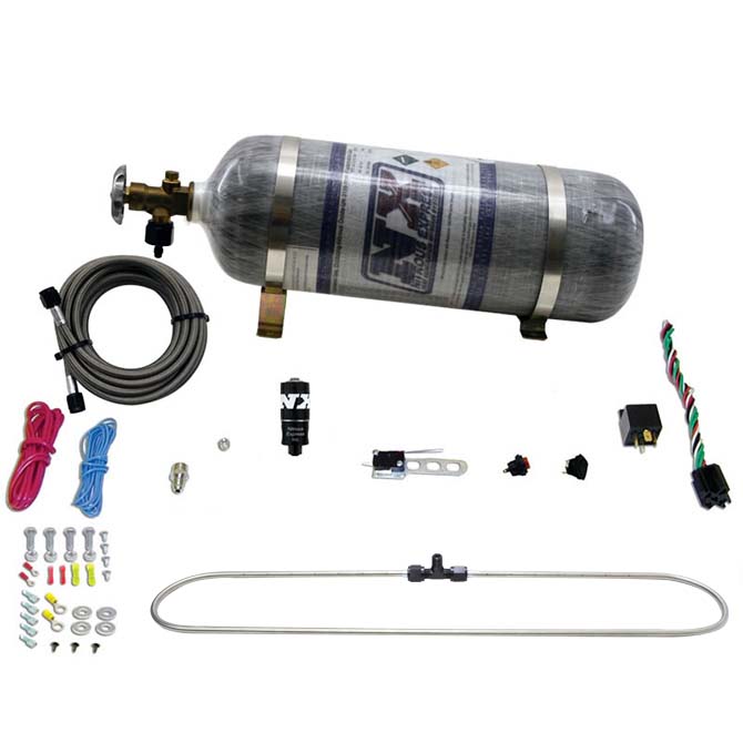 Anillo pulverizador N-Tercooler para CO2, reduce la temperatura de admisión de aire en aplicaciones turbo, con botella de 12LB Nitrous Express NX 20000C-12