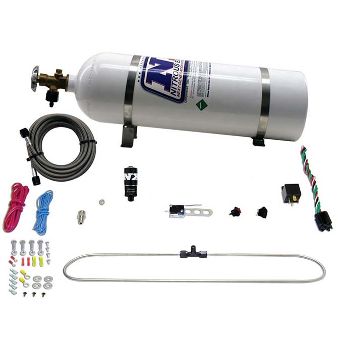 Anillo pulverizador N-Tercooler para CO2, reduce la temperatura de admisión de aire en aplicaciones turbo, con botella de 15LB Nitrous Express NX 20000C-15